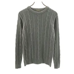 美品 nano universe ナノユニバース 長袖 ケーブル ニット S グレー セーター レディース 古着