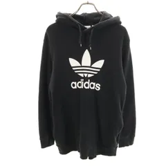 adidas Originals アディダスオリジナルス トレフォイルロゴ 長袖 スウェットパーカー O ブラック メンズ 古着