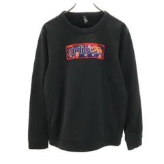 adidas アディダス 長袖 トレーナー L ブラック 裏起毛 メンズ 古着