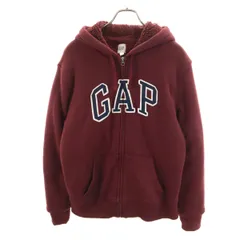GAP ギャップ 長袖 スウェット ジップパーカー L ボルドー 裏ボア メンズ 古着