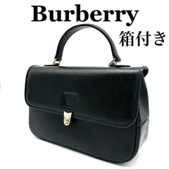 Burberry バーバリー フォーマル　レザー　シボ革　ハンドバッグ　ノバチェック　ブラック　黒　ワンハンドル　ゴールド金具
