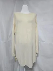 ストーンベージュ アイボリー オーバーサイズ ロング ニットTシャツ メンズ 95 1113