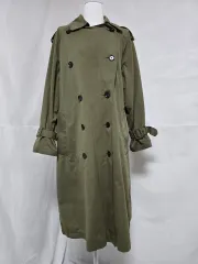 ザラ カーキ ダブル トレンチコート ロングコート メンズ 95-100 1117
