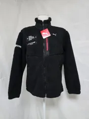 新品) プーマ ブラック フリース ジップアップ ジャケット キッズ 150 1124
