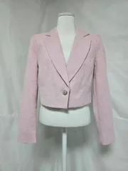 新品) ZARA ザラ ピンク クロップド ジャケット ブレザー レディース 85-90 1126