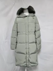 ADD ナイスクラップ グースダウン フード ロング ダウン グリーン レディース 90 1209