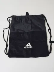 アディダス ブラック 짐색 ナイロン リバーシブル サブバッグ スポーツバッグ 1215