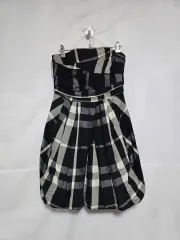 ザラ ナイロン チェック バルーンフィット チュ－ブトップ ミニ ONE PIECE レディース 90-95 1224