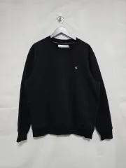 Calvin Klein ジーンズ ブラック スモールロゴ 起毛 スウェット メンズ 105 0106