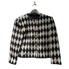 ロペ ROPE ジャケット ノーカラー M 黒 ブラック アイボリー ■GY61