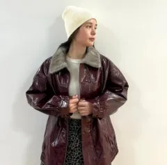 BEAMS ハート ボルドー COLOR ファー付き アウター