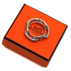 エルメス　スカーフリング　ルガテ　シェーヌダンクル　シルバー　メタル