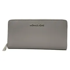 MICHAEL KORS(マイケルコース) 長財布美品  - ライトグレー ラウンドファスナー レザー