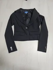 ブラック クロップド レディース ジャケット