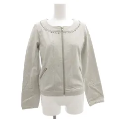 フェルゥ Feroux タグ付き ノーカラージャケット スウェット地 ジップアップ ストレッチ 2 グレー /GV ■GY60