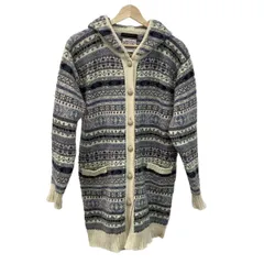 Jamieson's(ジャミーソンズ) コート サイズ2 M レディース - アイボリー×グレー×マルチ 長袖/ニット/春/秋/DAMAcollectionコラボ