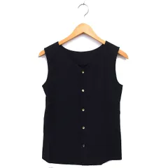 ロペピクニック ROPE Picnic ノースリーブ ブラウス 2WAY コットン混 無地 38 黒 ブラック /NT10