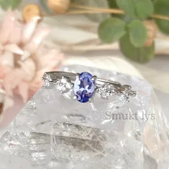 天然石 タンザナイト オーバル ファセットカット デザイン リング フリーサイズ シルバー silver925 指輪 天然石アクセサリー 12月誕生石