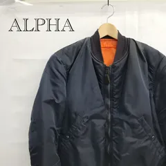 ALPHA アルファ MA-1 後期タイプ MIL-J-82790 フライトジャケット ミリタリージャケット S ネイビー SCOVILL社製ZIP仕様 USA製 メンズ ファッション