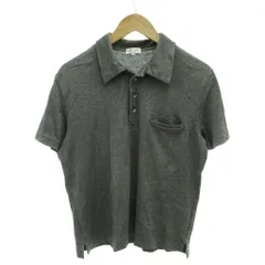 ポールスミス PAUL SMITH 美品 ポロシャツ L グレー 半袖 織り柄 胸ポケット /YJ ■GY60