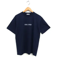 アーバンリサーチ ドアーズ URBAN RESEARCH DOORS FORK＆SPOON ロゴプリント クルーネック カットソー Tシャツ 大きいサイズ コットン 綿 半袖 5 紺 ネイビー /NT26