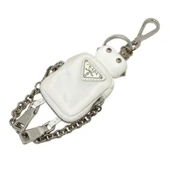PRADA(プラダ) キーホルダー(チャーム)美品  - 白 キーリング付き/ロボット