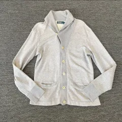 ポロ ラルフローレン グレー ニットショールカラー コットン カーディガン