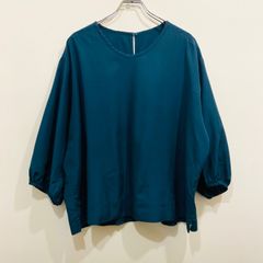 美色シルク100%✨ドゥロワー ブラウス とろみ感 エメラルド 36/S 最 