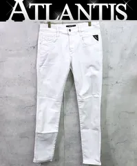 【広尾店】リプレイ ハイパーフレックス REPLAY HYPERFLEX ANBASS ストレッチスリムデニムパンツ ホワイト size: 30 【18379】