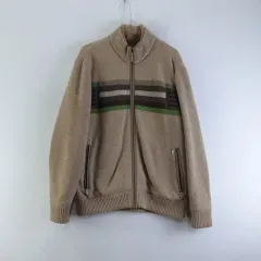 IMPERIAL メンズ95 ベージュ ジップアップ カーディガン L9557