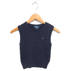 ポロ バイ ラルフローレン Polo by Ralph Lauren 国内正規品 子供服 ベスト ニット ケーブル編み ロゴ刺繡 3/3T 100/56 ネイビー 紺 /TT