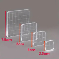 クリアスタンプ 台 4サイズセット クリア アクリルブロック