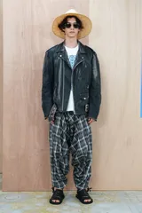 JUNYA WATANABE MAN 22ss サルエルパンツ L チェック柄 裾ドーローコード ジュンヤワタナベマン 2022ss AD2021