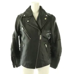 ディーゼル DIESEL ラムレザーダブル ライダースジャケット 羊革 XXS ブラック /DF ■OS
