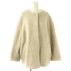 シップス エニィ SHIPS any 25AW シャギー ノーカラー コクーン コート アウター ベージュ /DF ■OS