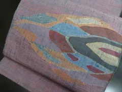 a2509-82 名古屋帯 八寸 美品 正絹 着物 松葉仕立て 紬