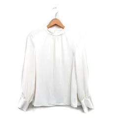 グリーンレーベルリラクシング ユナイテッドアローズ green label relaxing ブラウス シャツ 長袖 ギャザー シンプル アイボリー 白 /KT19