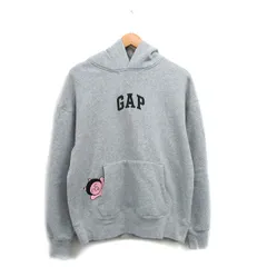 ギャップ GAP ホゾ HOZO コラボ プルオーバー パーカー 裏起毛 コットン プリント XS グレー 灰 /KT7