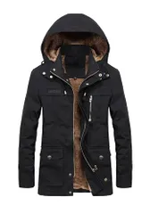 [InnoBase] メンズ ジャケット コート ミリタリージャケット マウンテンパーカー 裏ボア ジャンパー ブルゾン ハーフ丈 フード付き 着脱可 防寒 防風 厚手 カジュアル 秋 冬 アウトドア おしゃれ☆彡 baf62fc6