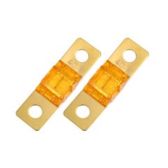 Two 40A 32V Bolt-On AMI Fuses, Orange and Gold Tone, R2 62, for Car and Marine Audio/Video Systems