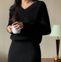 3点セット まとめ ベニト Vネック ニット + スカート(L)