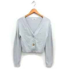 スナイデル SNIDEL カーディガン ニット リブ クロップド Vネック 長袖 F ライトグレー /NT20