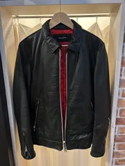 A-1727 美品 ナノユニーバース NANO UNIVERSE ライダース シングルライダース 本革 羊革 キルティング レザージャケット ブラック サイズL