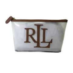 ラルフローレン RALPH LAUREN タグ付き マルチポーチ ロゴ フェイクレザー ブラウン 茶