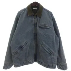 フリークスストア FREAKS STORE 襟コーデュロイ切り替え 加工デニムブルゾン ジャケット ジップアップ 長袖 L 青 ブルー