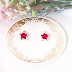 【特別価格】no.434　レジン　大人気　レッド　星　ピアス　イヤリング　ハンドメイド