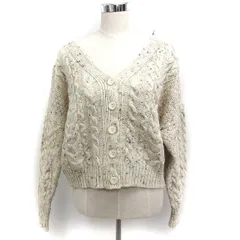 アーバンリサーチ URBAN RESEARCH ケーブル編み ニット カーディガン Vネック メランジ ウール F キナリ /FT46