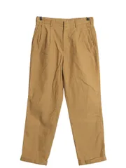 90s USA製 ランズエンド 細畝 コーデュロイ パンツ 実寸 31 29.5 / オールド スラックス ストレート ツータック 裾ダブル ボトムス 無地 茶