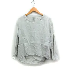 アーバンリサーチ ドアーズ URBAN RESEARCH DOORS リネン 麻 Vネック シャツ ブラウス 長袖 無地 裾タック One ライトグレー /FT11