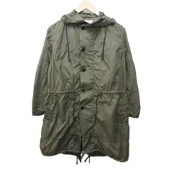 コムデギャルソンコムデギャルソン COMME des GARCONS COMME des GARCONS コムコム アーカイブ ナイロン モッズコート ミリタリー ジャケット シワ加工 フード XS カーキ グリーン 系 IBO83 1216